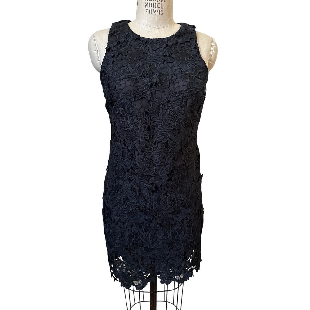 J.Crew Collection Luxe Lace Sleeveless Short Dress Women’s Size 4 Black Classic